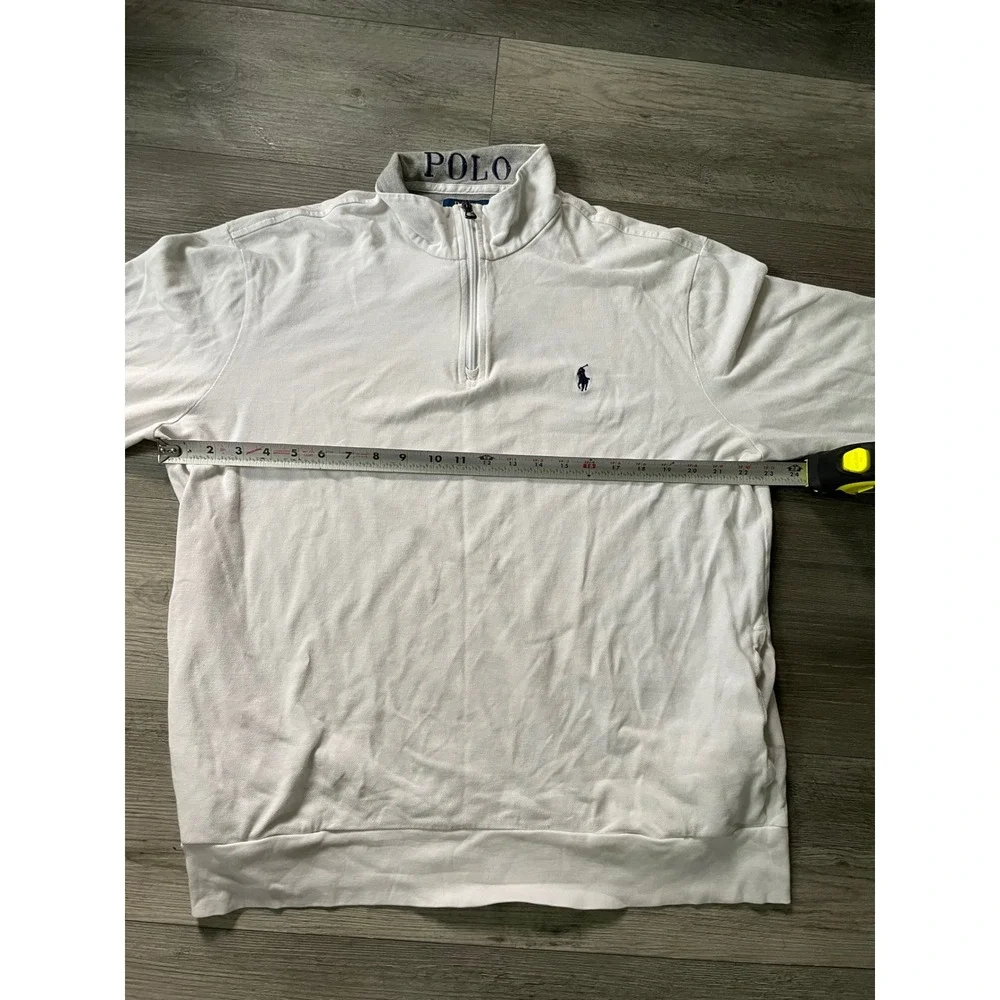 Mens Pocketed 1/4 Zip Sweater Polo Ralph Lauren Size XL